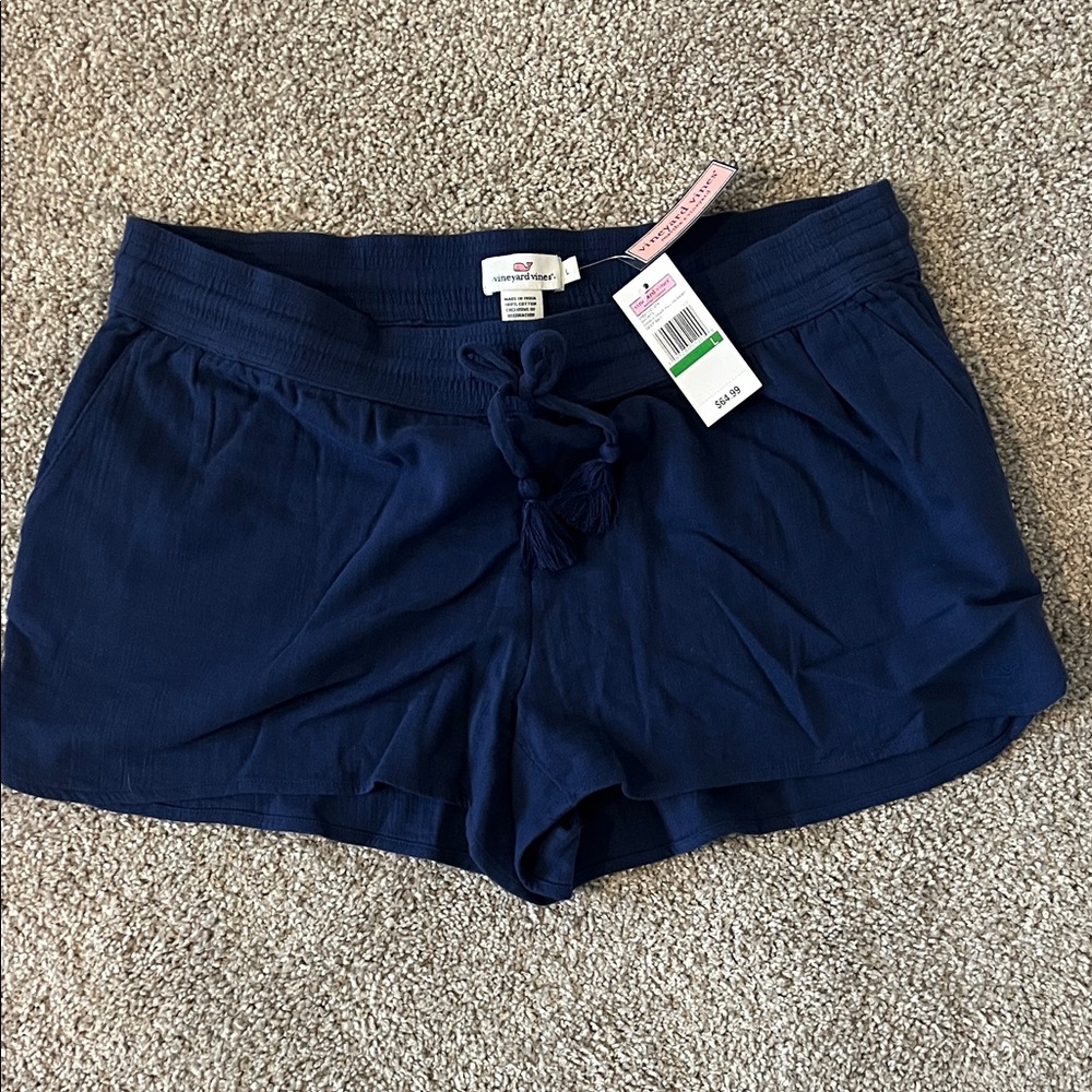 Vineyard Vines Deep Navy Elastic Waist Drawstring Shorts